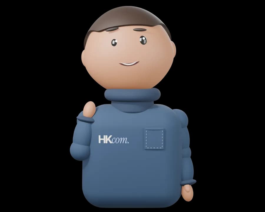 La mascotte HKCOM réfléchit