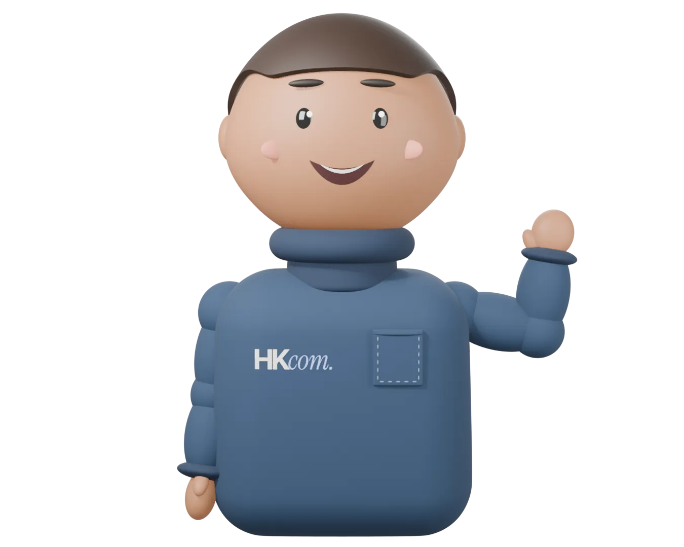 La mascotte HKCOM vous salue